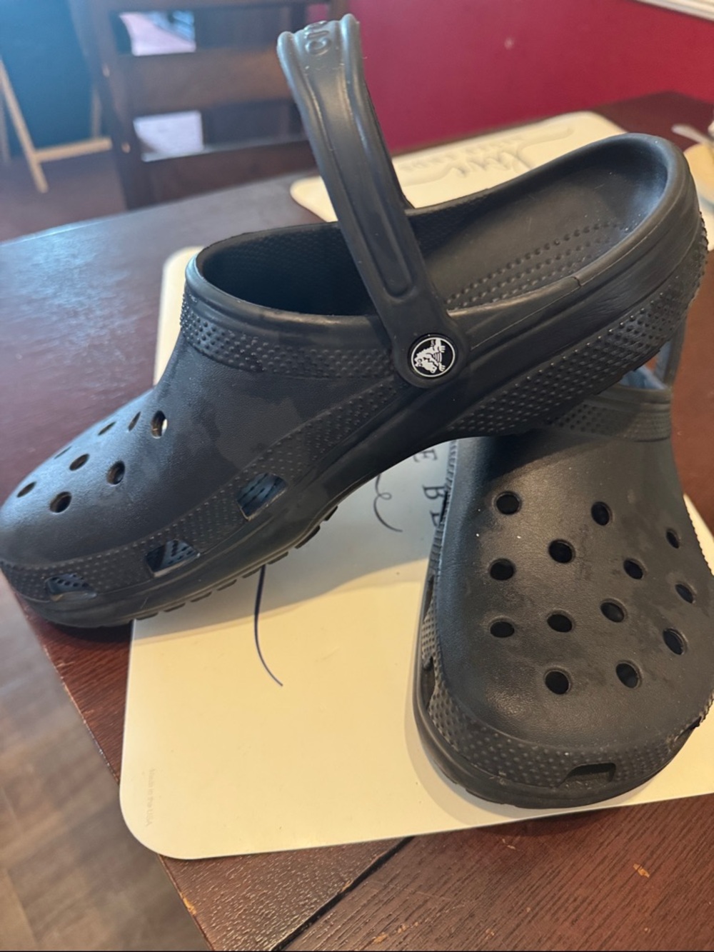 CROCS Black Classic Clog with Heel Strap men 11